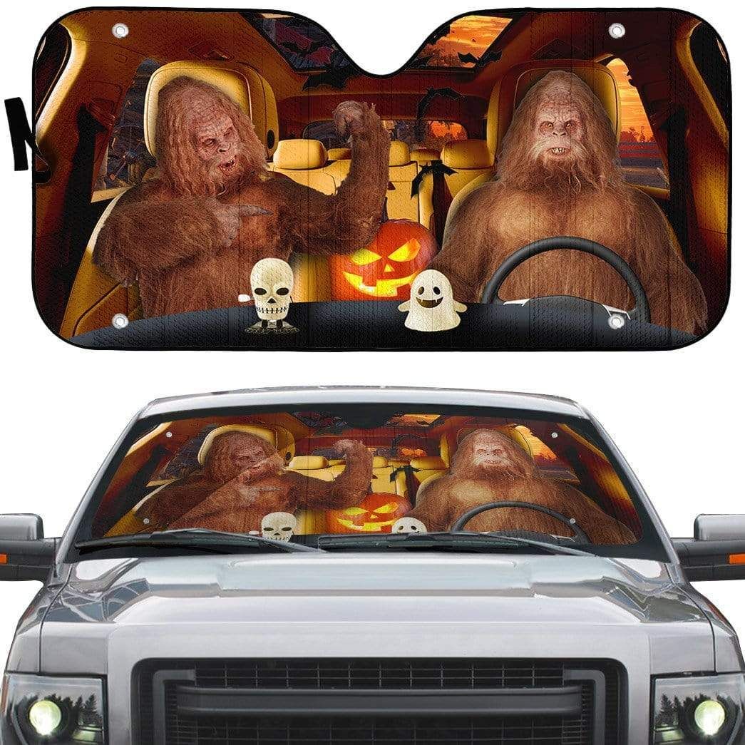 Gearhumans 3D Halloween Sasquatch Custom Car Auto Sunshade