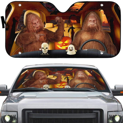 Gearhumans 3D Halloween Sasquatch Custom Car Auto Sunshade