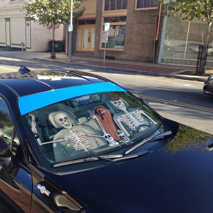 Gearhumans 3D Halloween Skeleton Custom Car Auto Sunshade