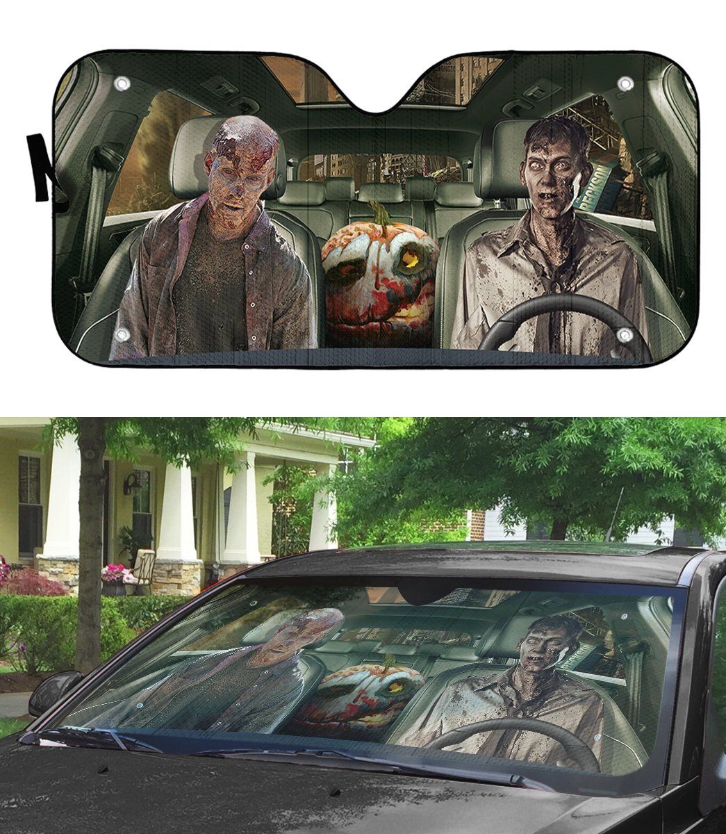Gearhumans 3D Halloween Zombie Custom Car Auto Sunshade