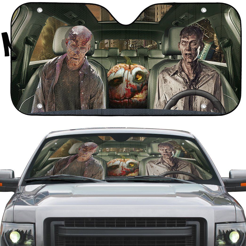 Gearhumans 3D Halloween Zombie Custom Car Auto Sunshade