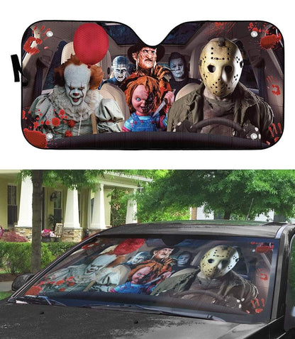 Gearhumans 3D Hallowen Horror Movies Custom Car Auto Sunshade