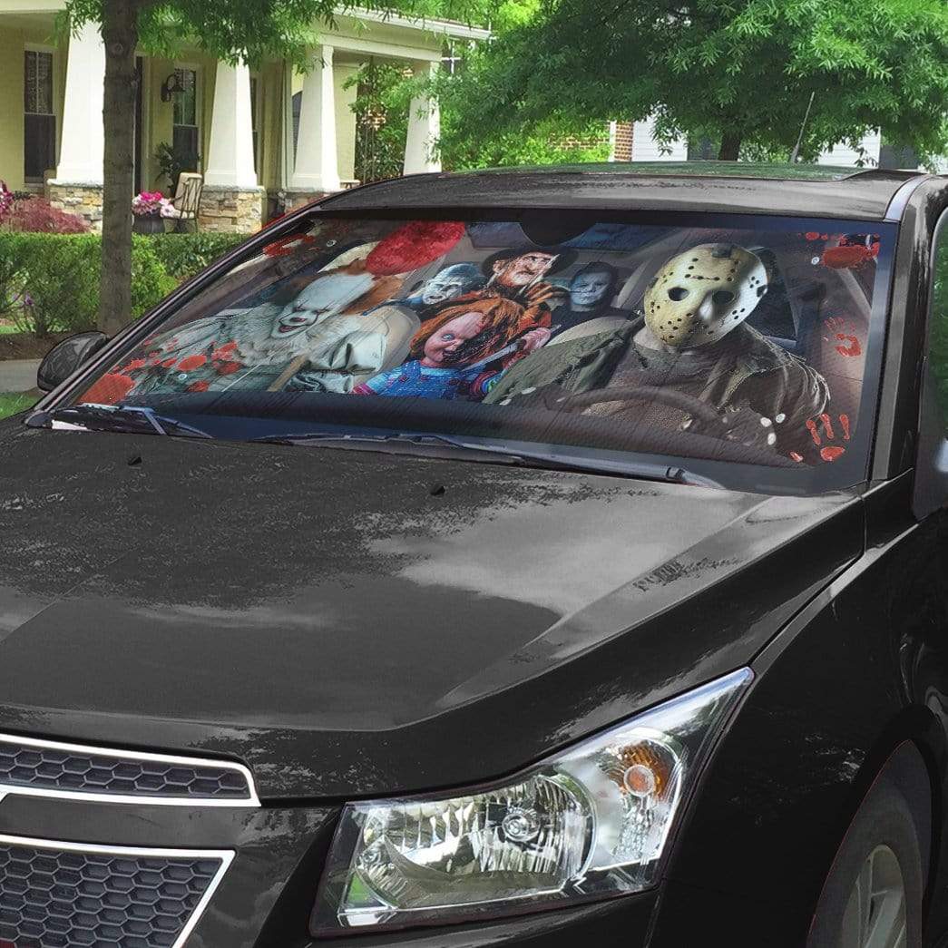 Gearhumans 3D Hallowen Horror Movies Custom Car Auto Sunshade