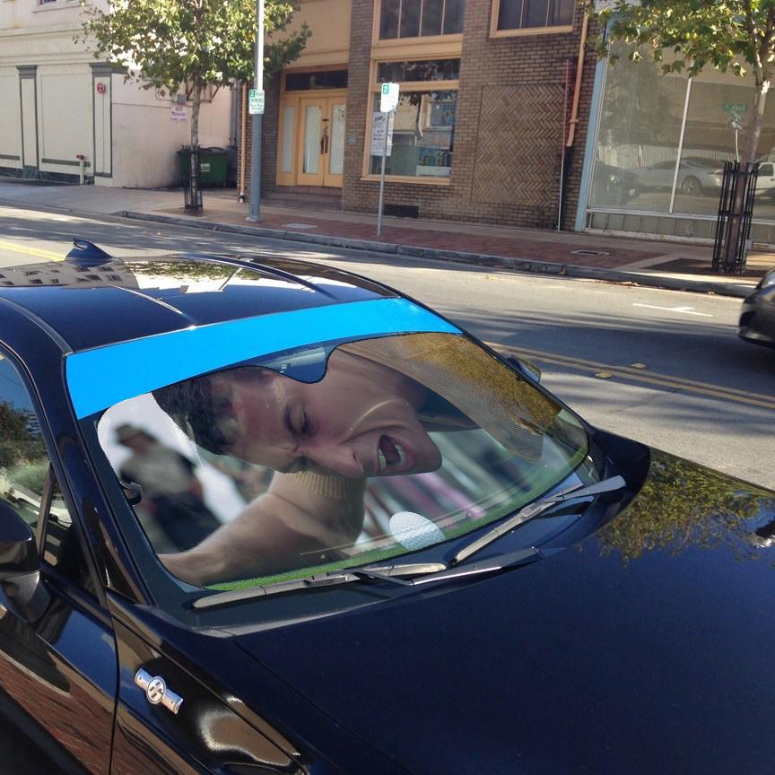 Gearhumans 3D Happy Gilmore Custom Auto Car Sunshade