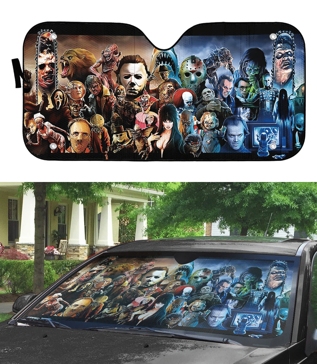 Gearhumans 3D Holiday Summer Flamingo Couple Custom Car Auto Sunshade