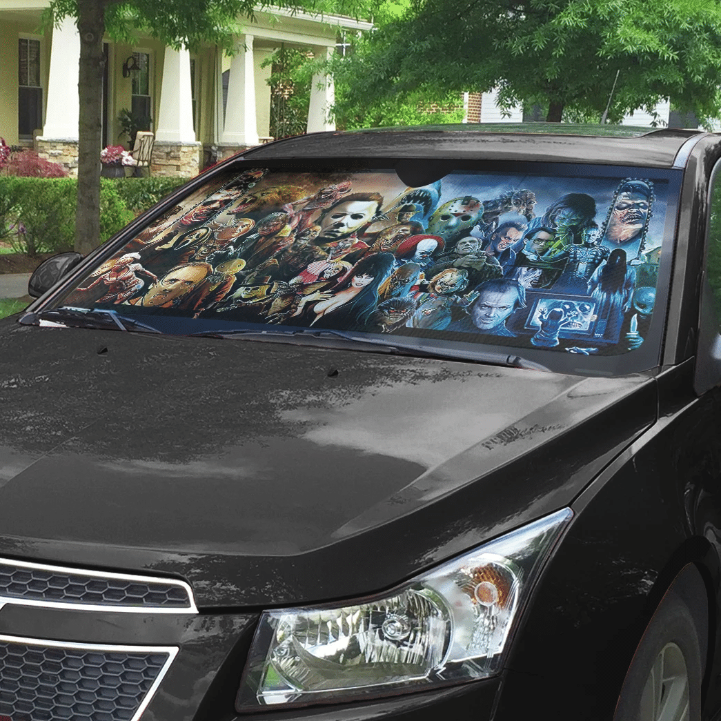 Gearhumans 3D Holiday Summer Flamingo Couple Custom Car Auto Sunshade