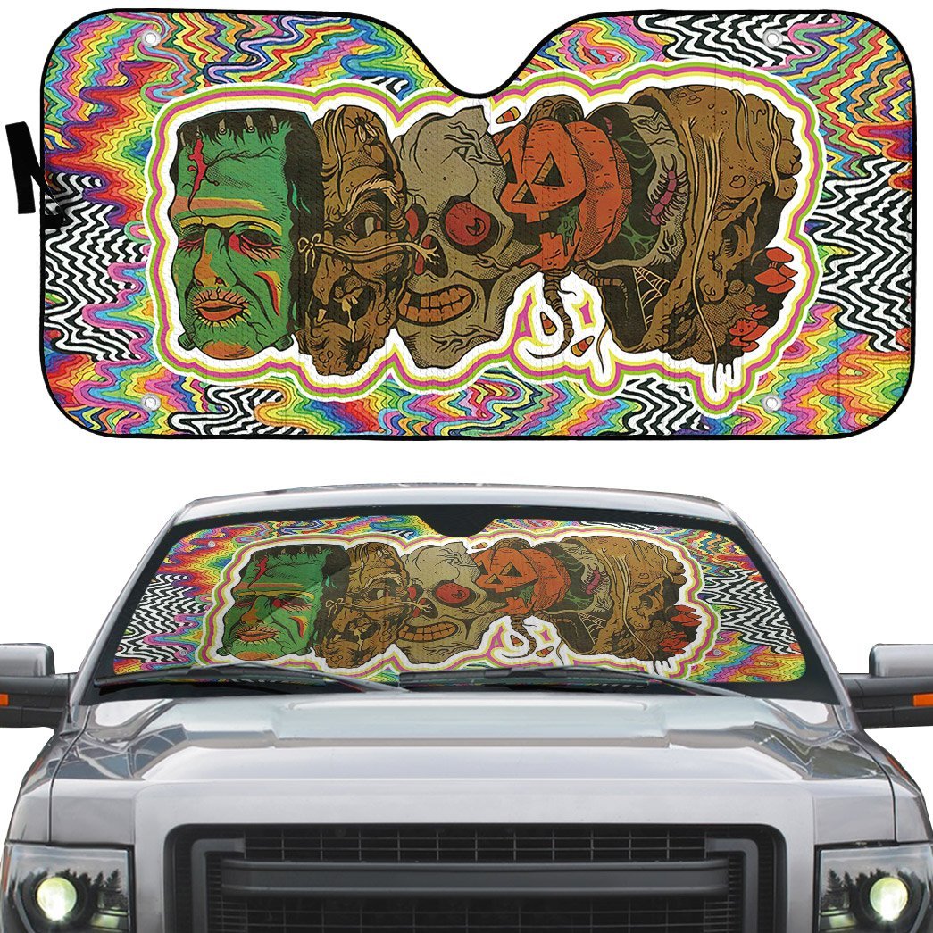 Gearhumans 3D Horror Halloween Custom Car Auto Sunshade
