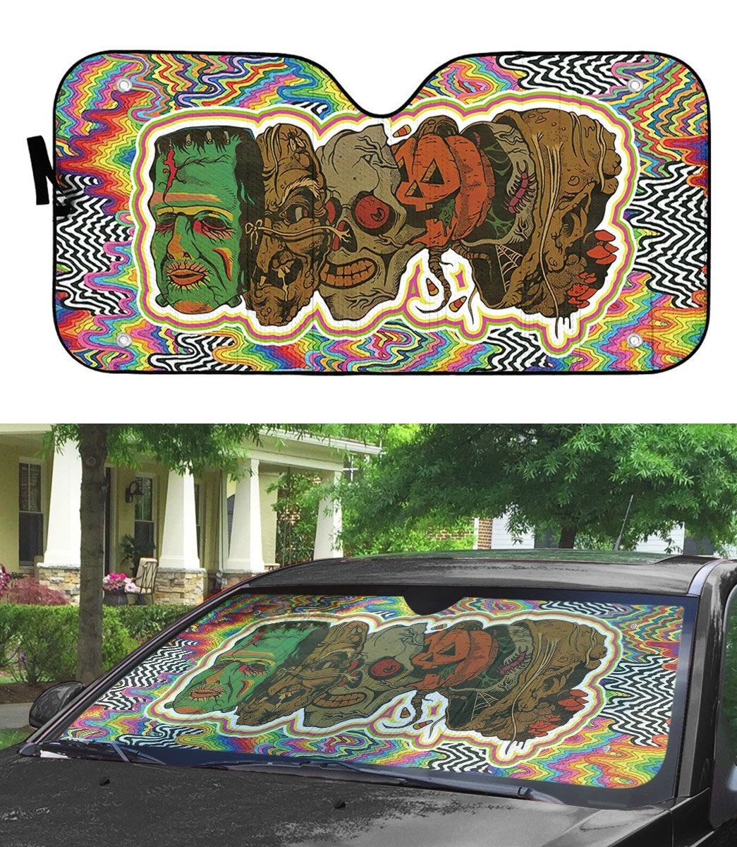 Gearhumans 3D Horror Halloween Custom Car Auto Sunshade