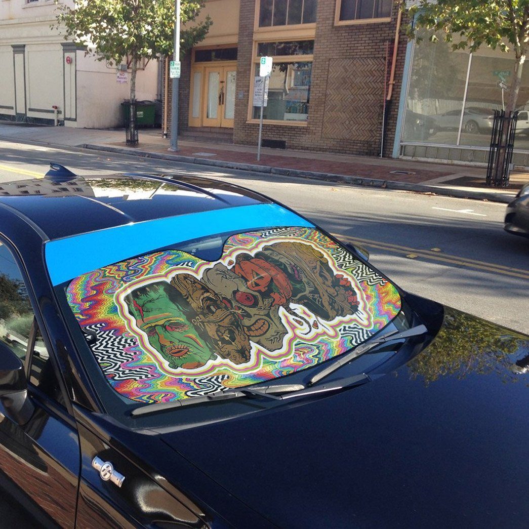 Gearhumans 3D Horror Halloween Custom Car Auto Sunshade