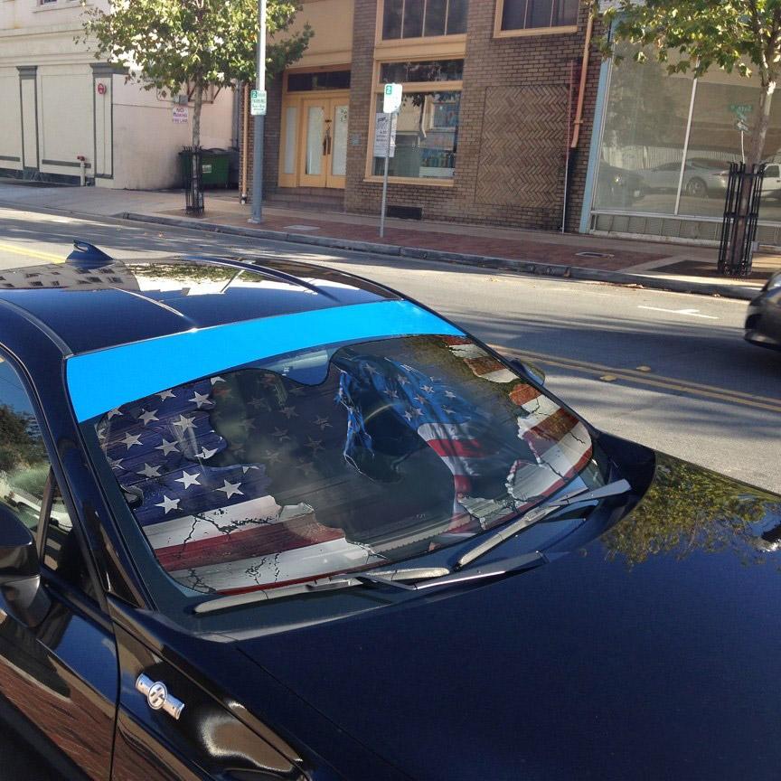 Gearhumans 3D Horse American Flag Custom Car Auto Sunshade