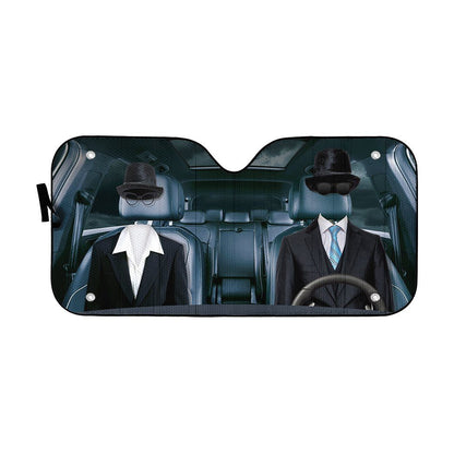 Gearhumans 3D Invisible Couple Custom Car Auto Sunshade
