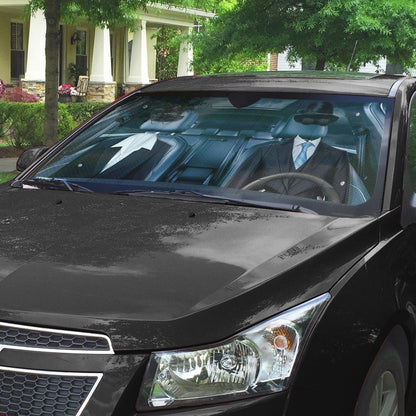 Gearhumans 3D Invisible Couple Custom Car Auto Sunshade