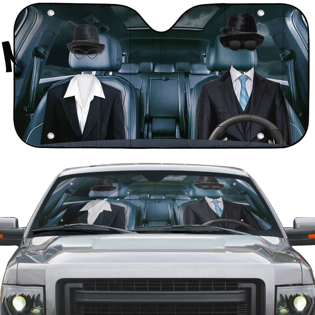 Gearhumans 3D Invisible Couple Custom Car Auto Sunshade