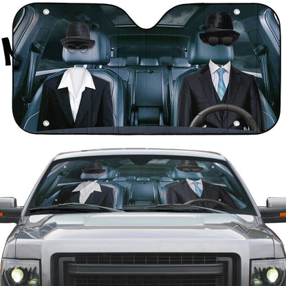 Gearhumans 3D Invisible Couple Custom Car Auto Sunshade