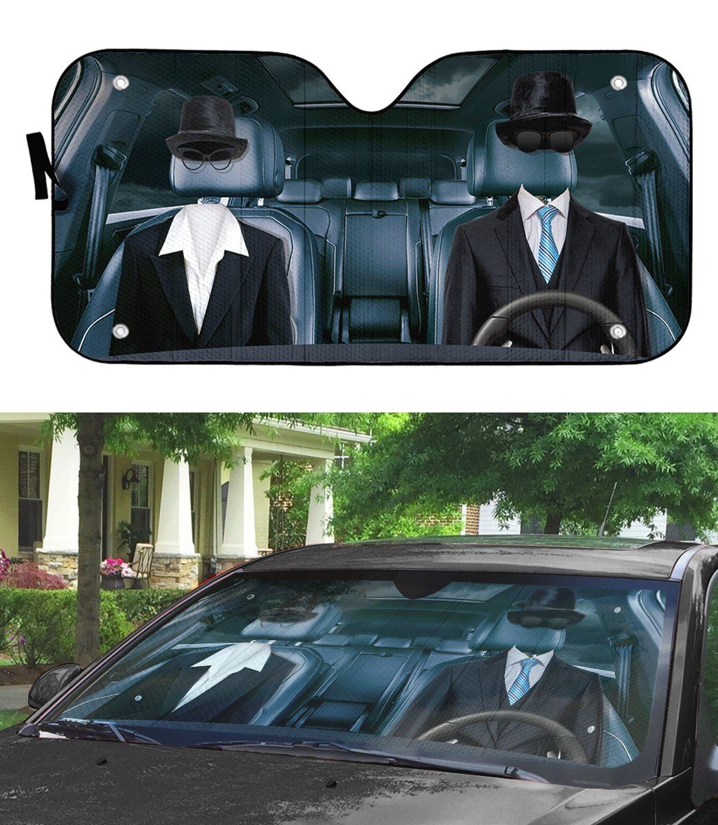 Gearhumans 3D Invisible Couple Custom Car Auto Sunshade