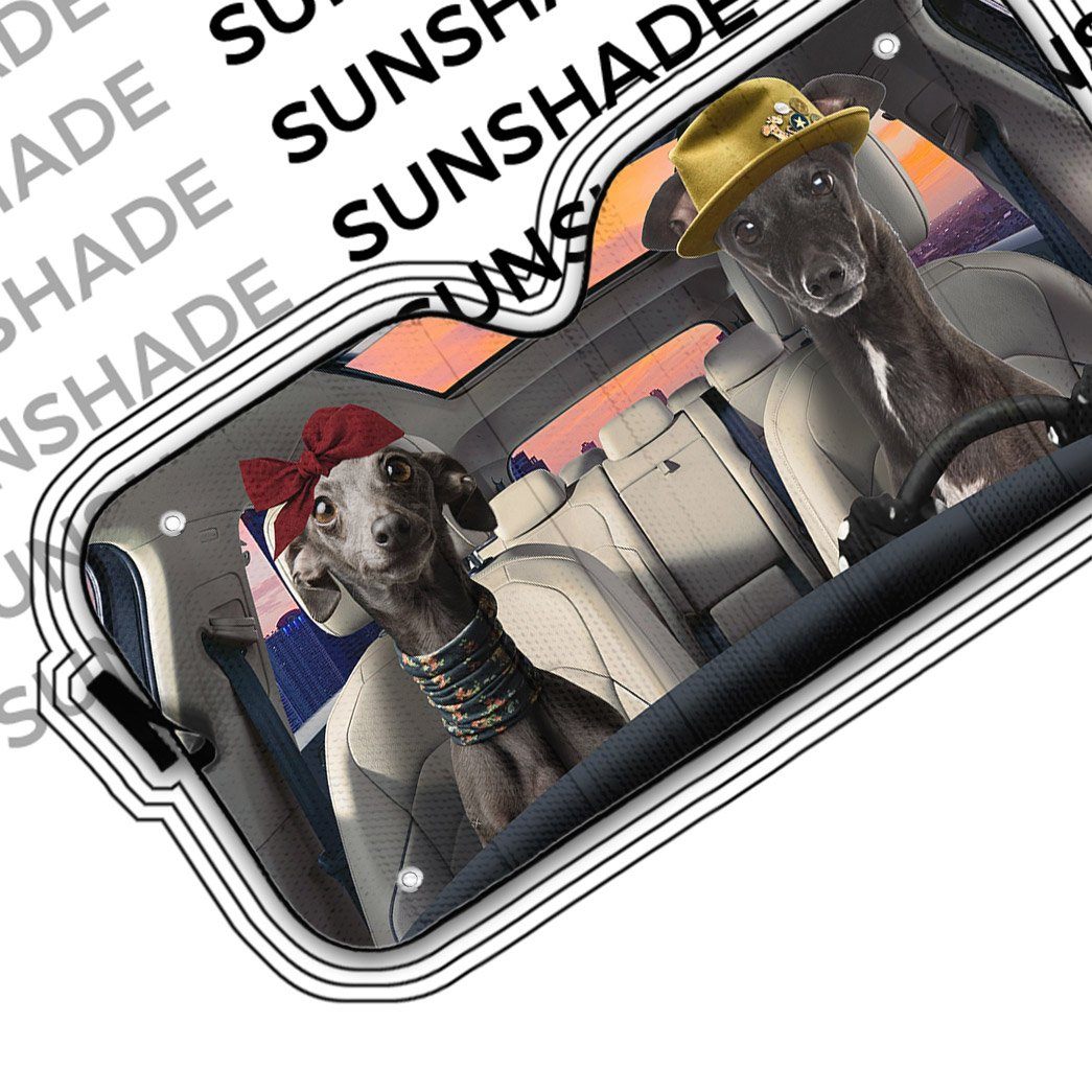 Gearhumans 3D Italian Greyhound Dog Auto Car Sunshade