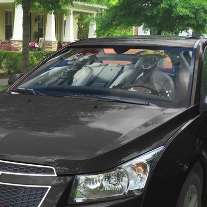 Gearhumans 3D Italian Greyhound Dog Auto Car Sunshade