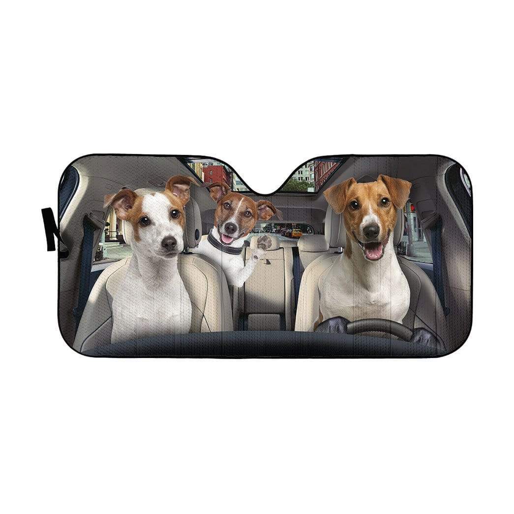 Gearhumans 3D Jack Russell Terrier Custom Car Auto Sunshade