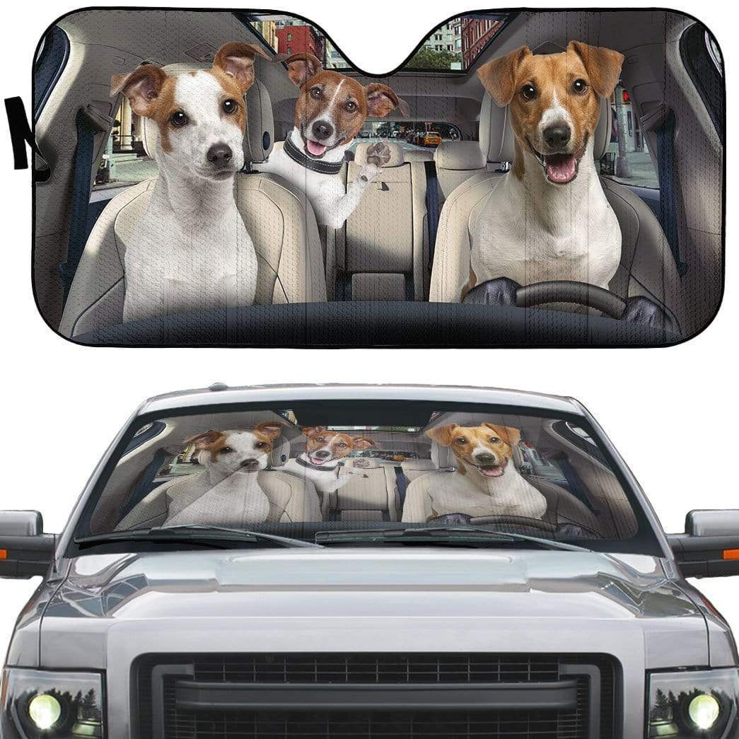 Gearhumans 3D Jack Russell Terrier Custom Car Auto Sunshade