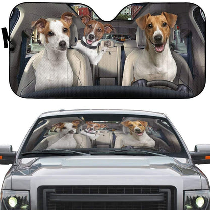 Gearhumans 3D Jack Russell Terrier Custom Car Auto Sunshade