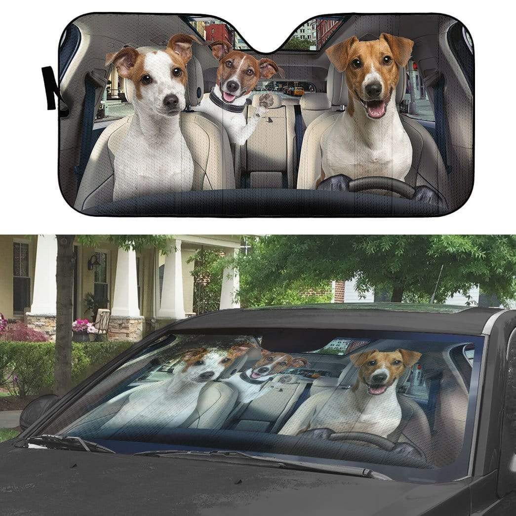 Gearhumans 3D Jack Russell Terrier Custom Car Auto Sunshade