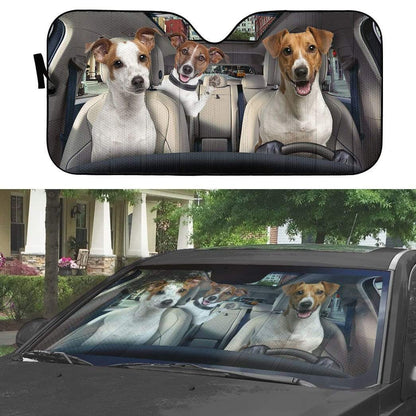 Gearhumans 3D Jack Russell Terrier Custom Car Auto Sunshade