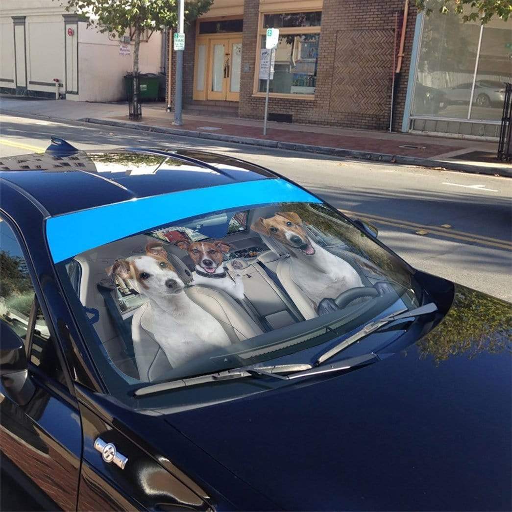 Gearhumans 3D Jack Russell Terrier Custom Car Auto Sunshade
