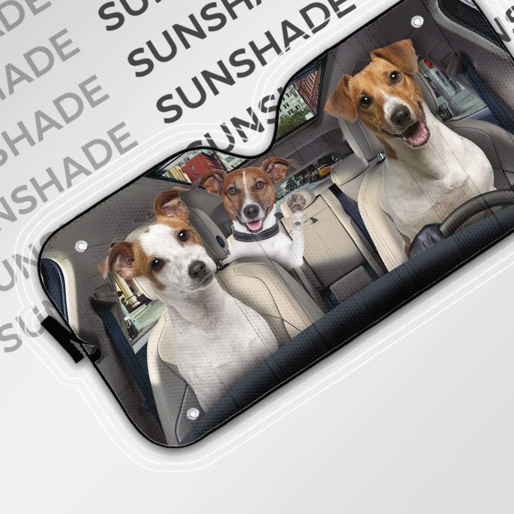 Gearhumans 3D Jack Russell Terrier Custom Car Auto Sunshade