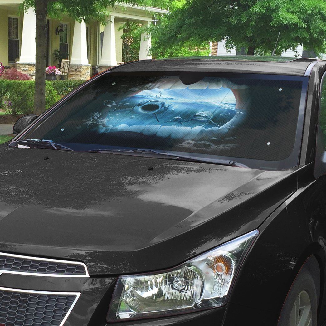 Gearhumans 3D Jaws Custom Car Auto Sunshade