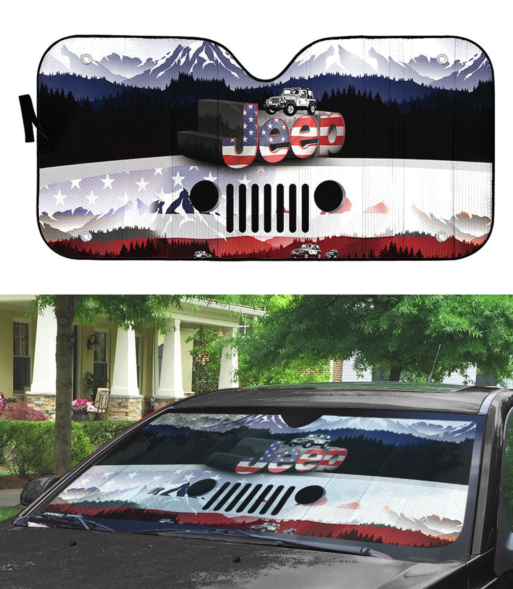 Gearhumans 3D Jeep American Flag Sunshade