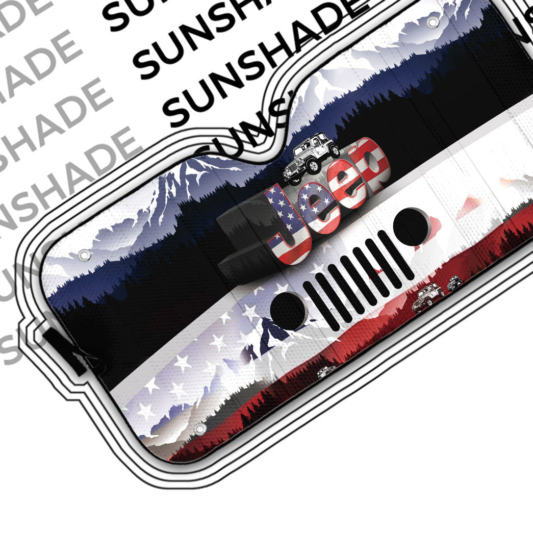 Gearhumans 3D Jeep American Flag Sunshade