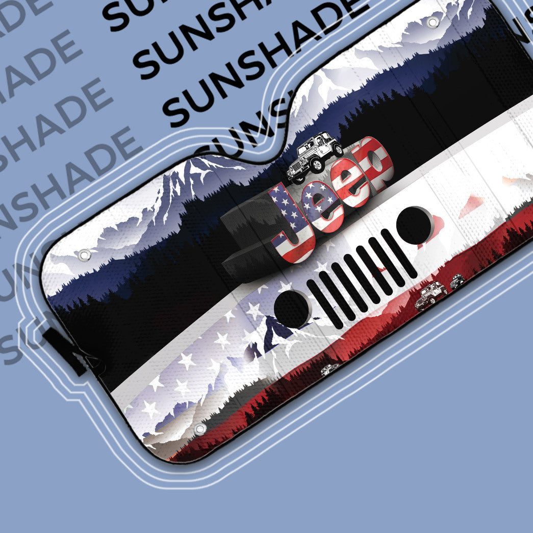 Gearhumans 3D Jeep American Flag Sunshade