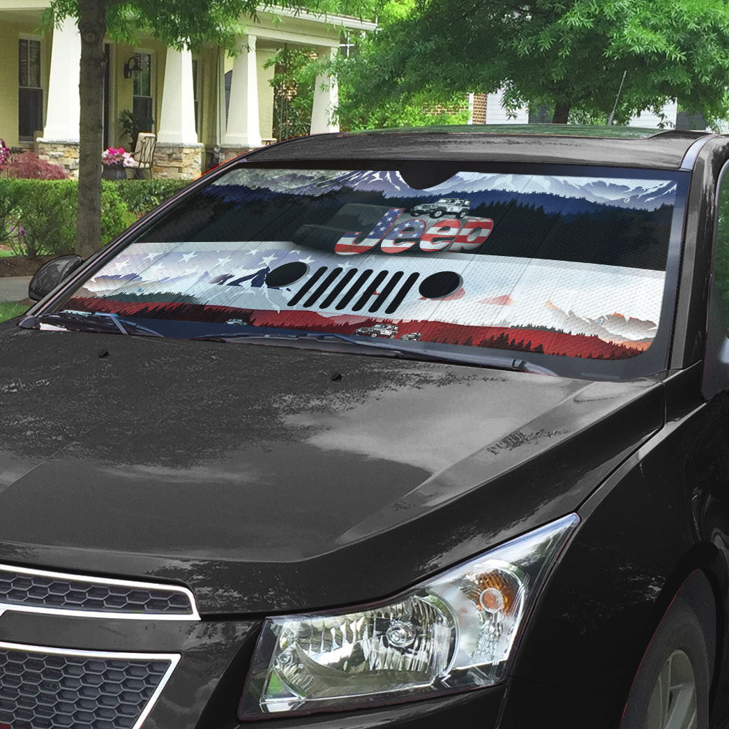 Gearhumans 3D Jeep American Flag Sunshade