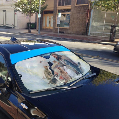 Gearhumans 3D Jesus And His Cats Custom Sunshade