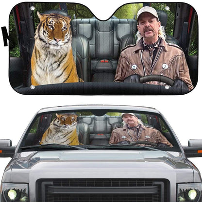 Gearhumans 3D Joe Exotic Tiger King Custom Car Auto Sunshade