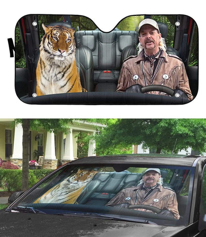 Gearhumans 3D Joe Exotic Tiger King Custom Car Auto Sunshade