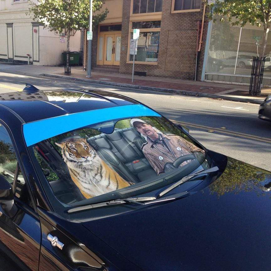 Gearhumans 3D Joe Exotic Tiger King Custom Car Auto Sunshade