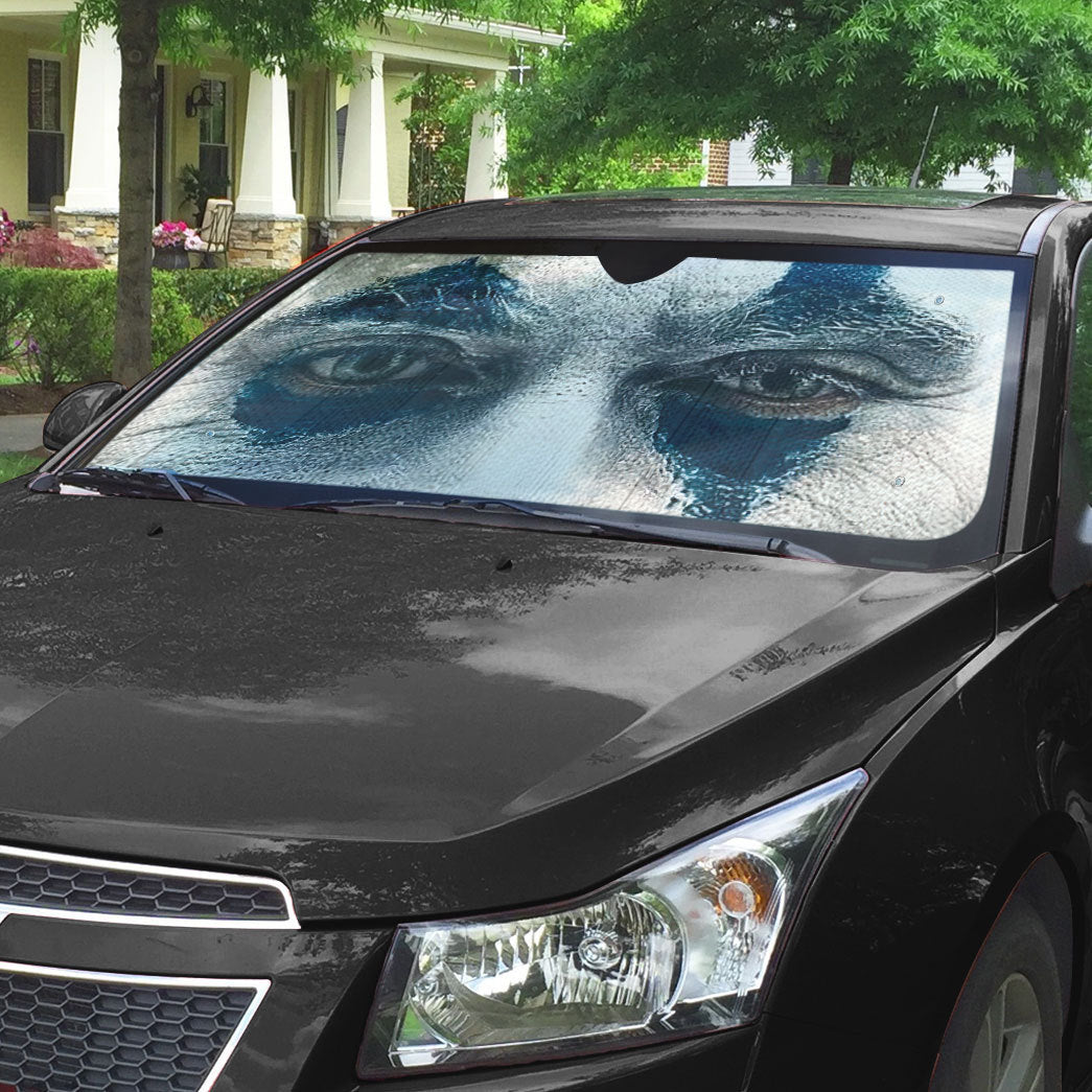 Gearhumans 3D Joker Face Paint Custom Car Auto Sunshade