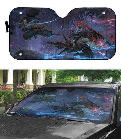 Gearhumans 3D Kin of Stained Blade Custom Auto Car Sunshade