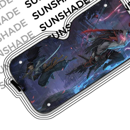 Gearhumans 3D Kin of Stained Blade Custom Auto Car Sunshade
