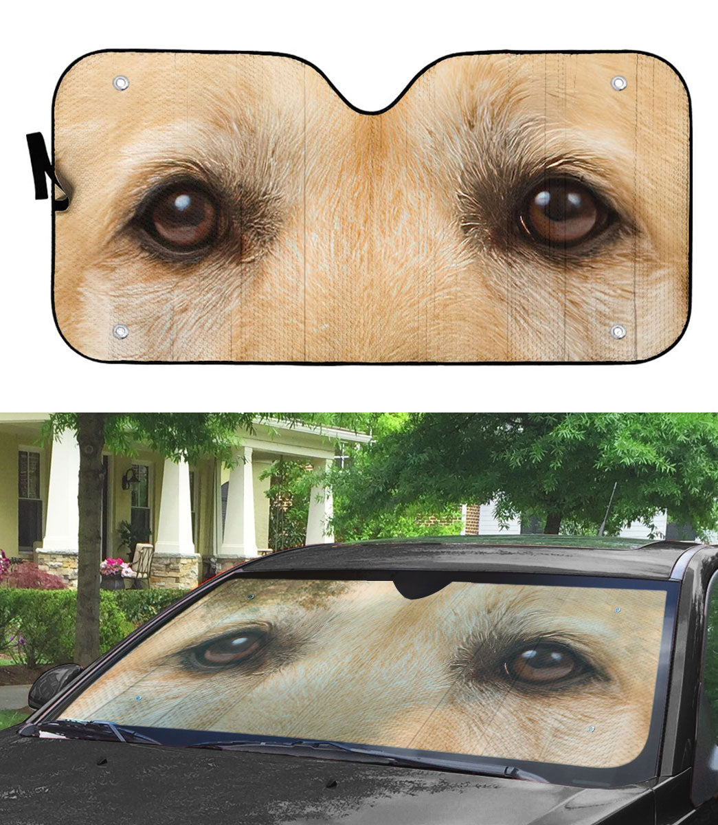 Gearhumans 3D Labrador Retriever Dog Eyes Custom Car Auto Sunshade