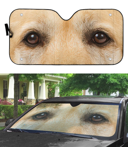 Gearhumans 3D Labrador Retriever Dog Eyes Custom Car Auto Sunshade