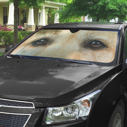 Gearhumans 3D Labrador Retriever Dog Eyes Custom Car Auto Sunshade