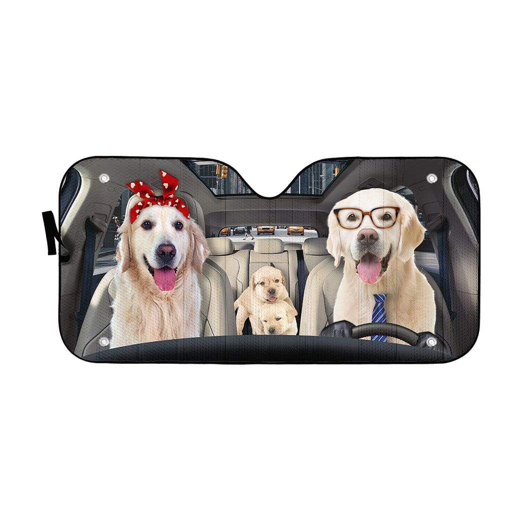 Gearhumans 3D Labrador Retriever Family Custom Car Auto Sunshade