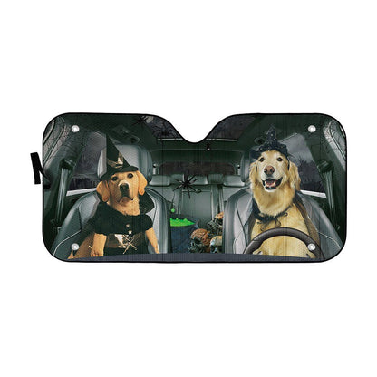 Gearhumans 3D Labrador Retriever Witch Cosplay Custom Car Auto Sunshade