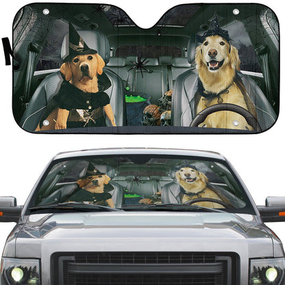 Gearhumans 3D Labrador Retriever Witch Cosplay Custom Car Auto Sunshade