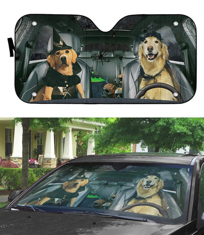 Gearhumans 3D Labrador Retriever Witch Cosplay Custom Car Auto Sunshade