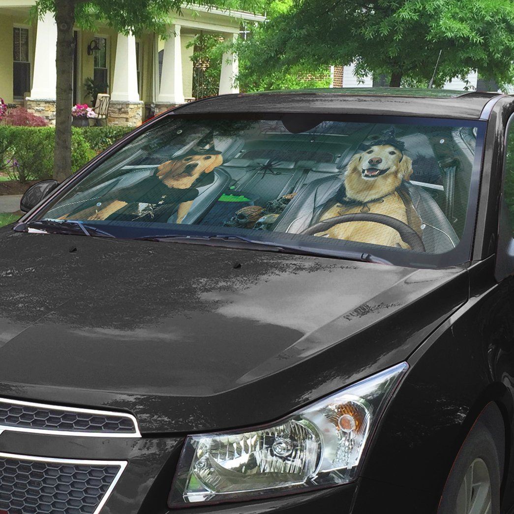 Gearhumans 3D Labrador Retriever Witch Cosplay Custom Car Auto Sunshade