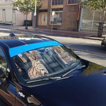 Gearhumans 3D Leptailurus Serval Cat Custom Car Auto Sunshade
