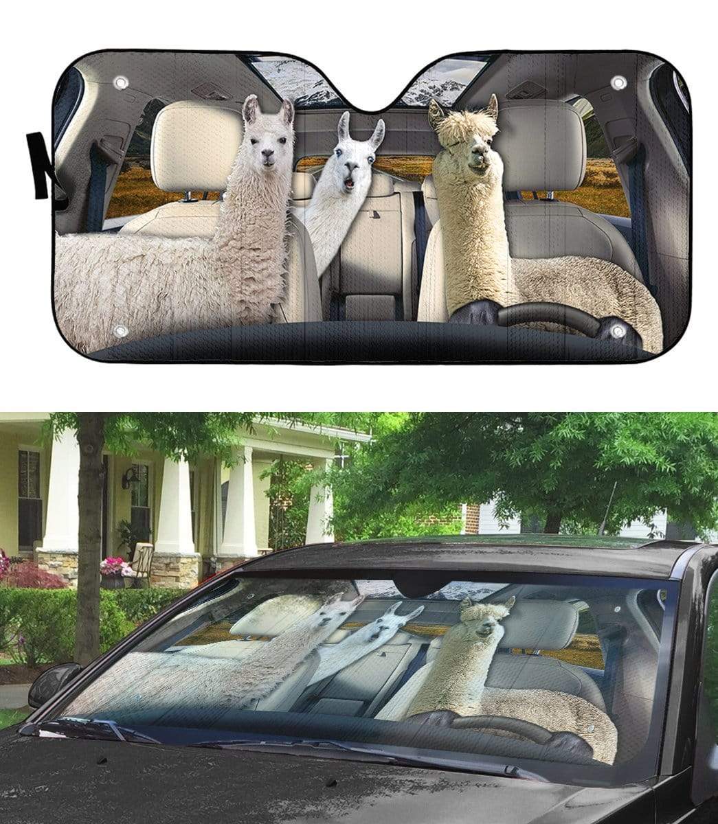 Gearhumans 3D Llama Custom Car Auto Sunshade